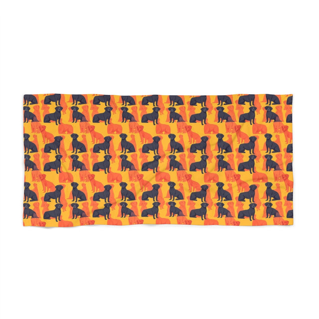 Coral Sunset Labs Beach Towel
