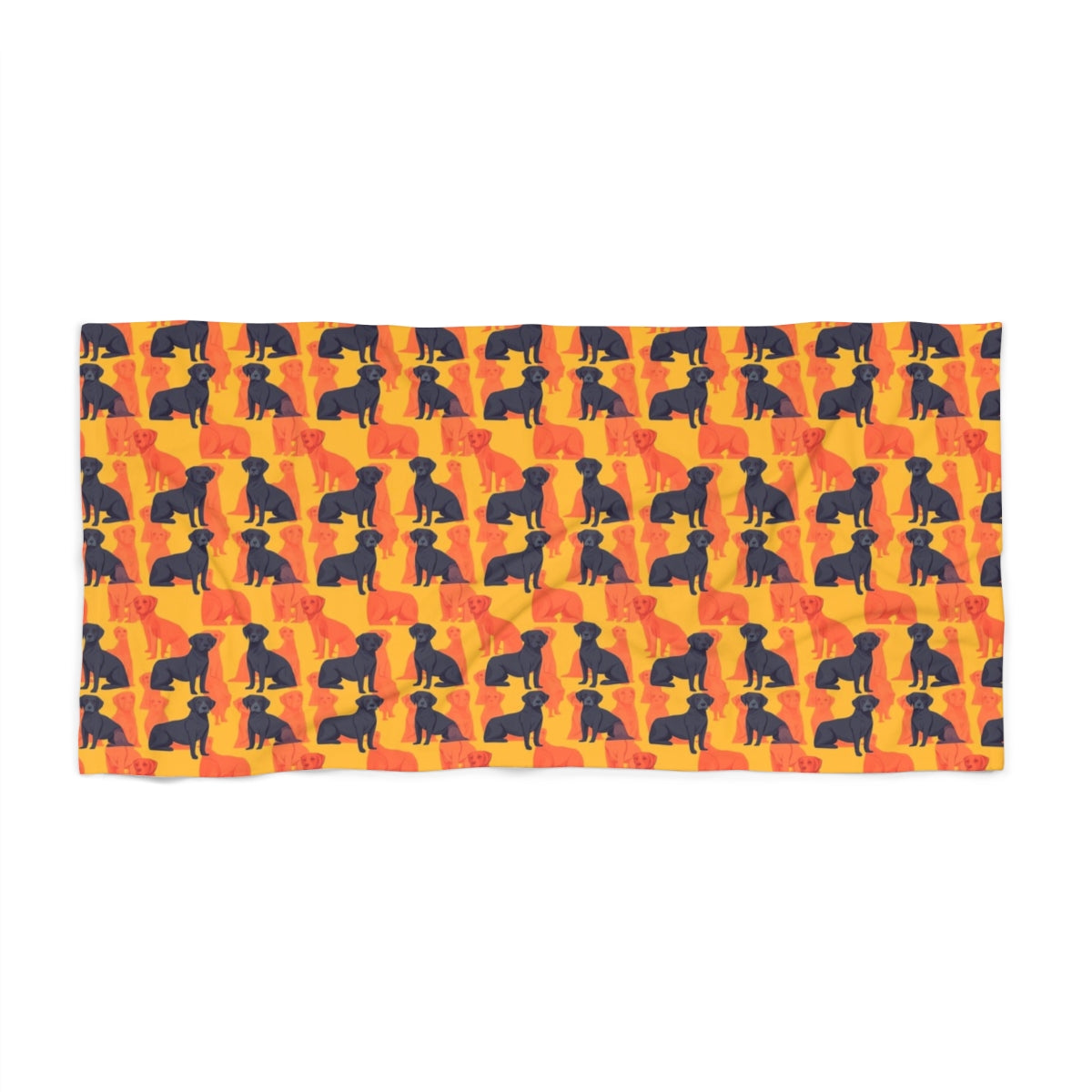 Coral Sunset Labs Beach Towel