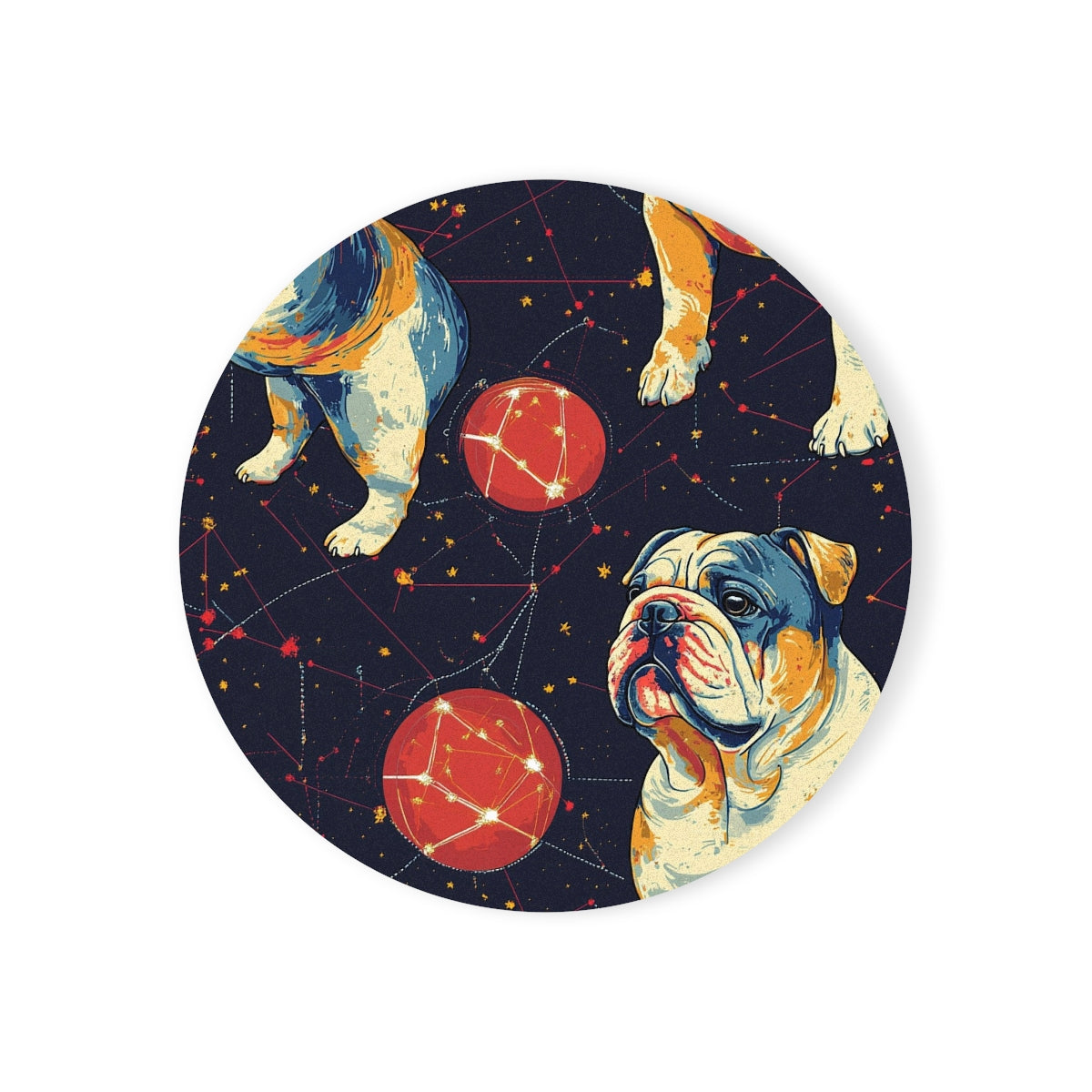 Cosmic Bulldog Constellation Coasters