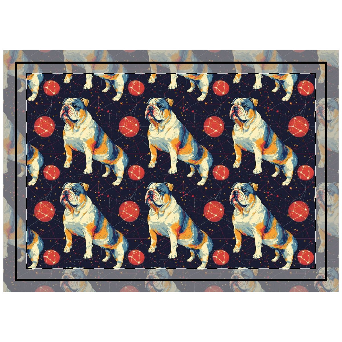 Cosmic Bulldog Constellation Throw Pillow