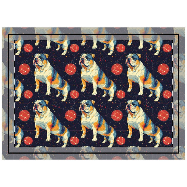 Cosmic Bulldog Constellation Throw Pillow