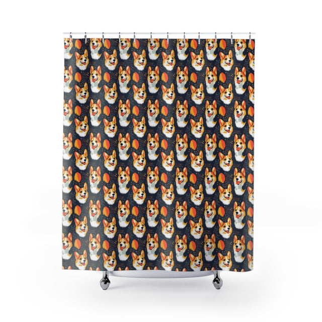 Cosmic Corgi Constellation Shower Curtain