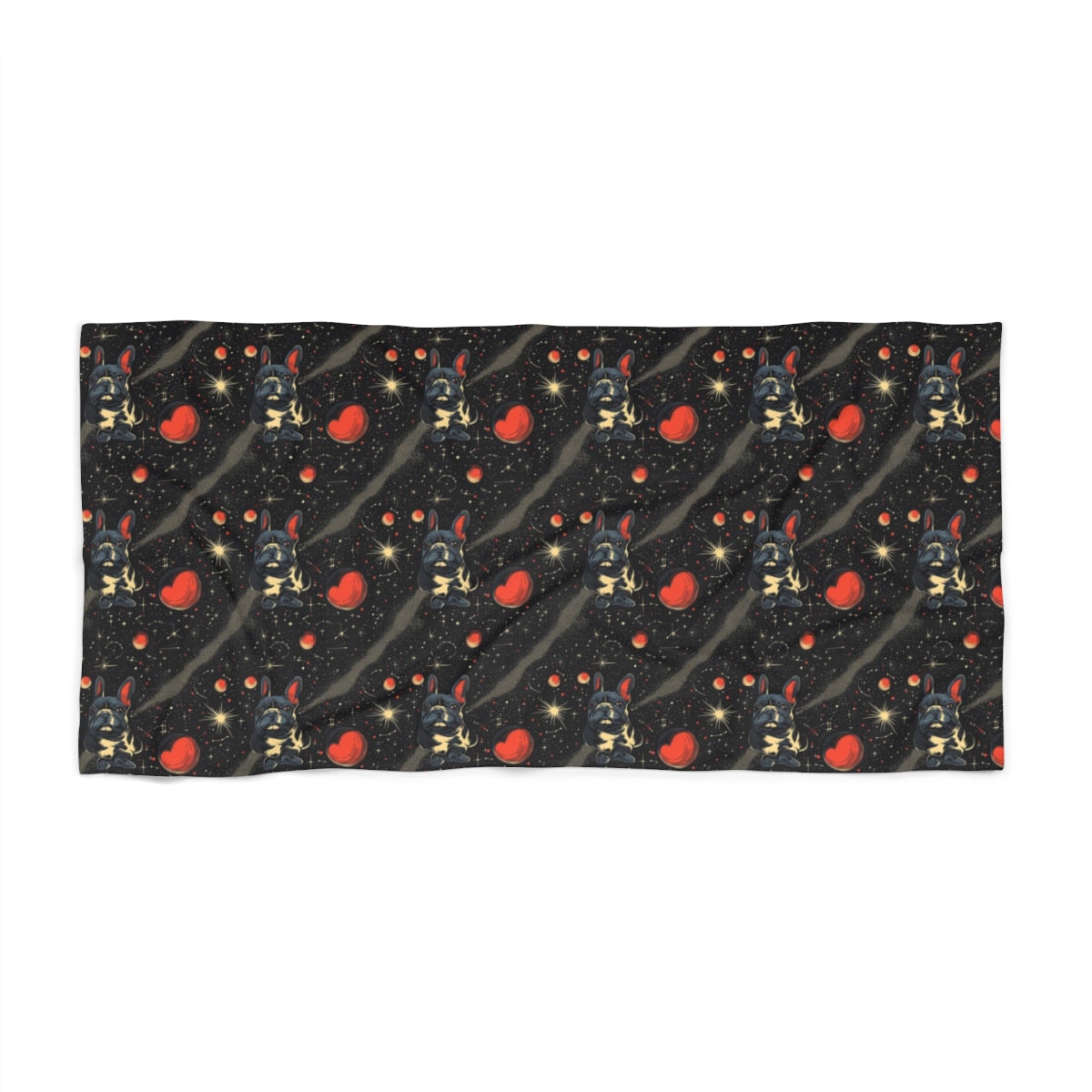 Cosmic French Bulldog Dreams Beach Towel
