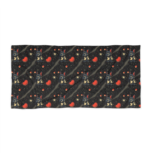 Cosmic French Bulldog Dreams Beach Towel
