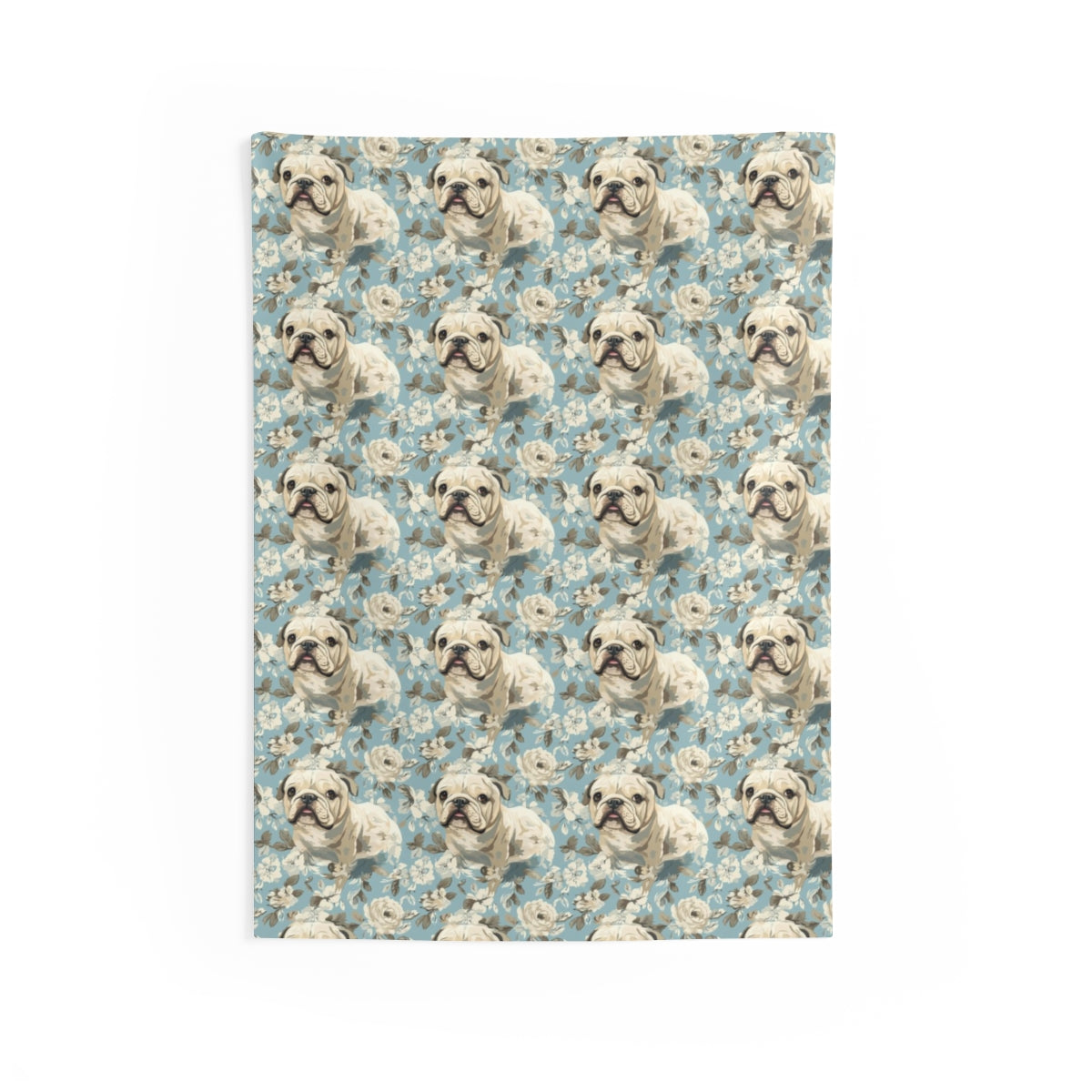 Cottage Garden Bulldogs Wall Tapestry
