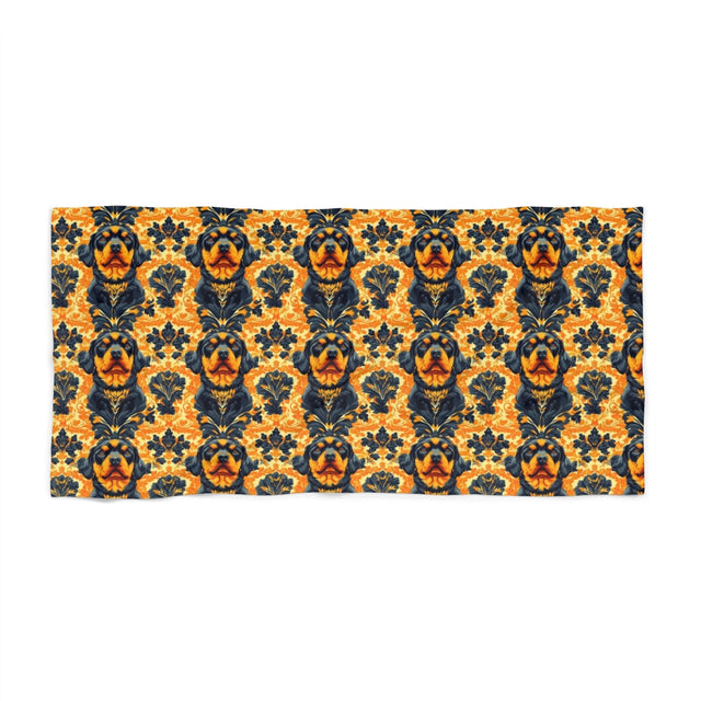 Cream Damask Royalty Beach Towel