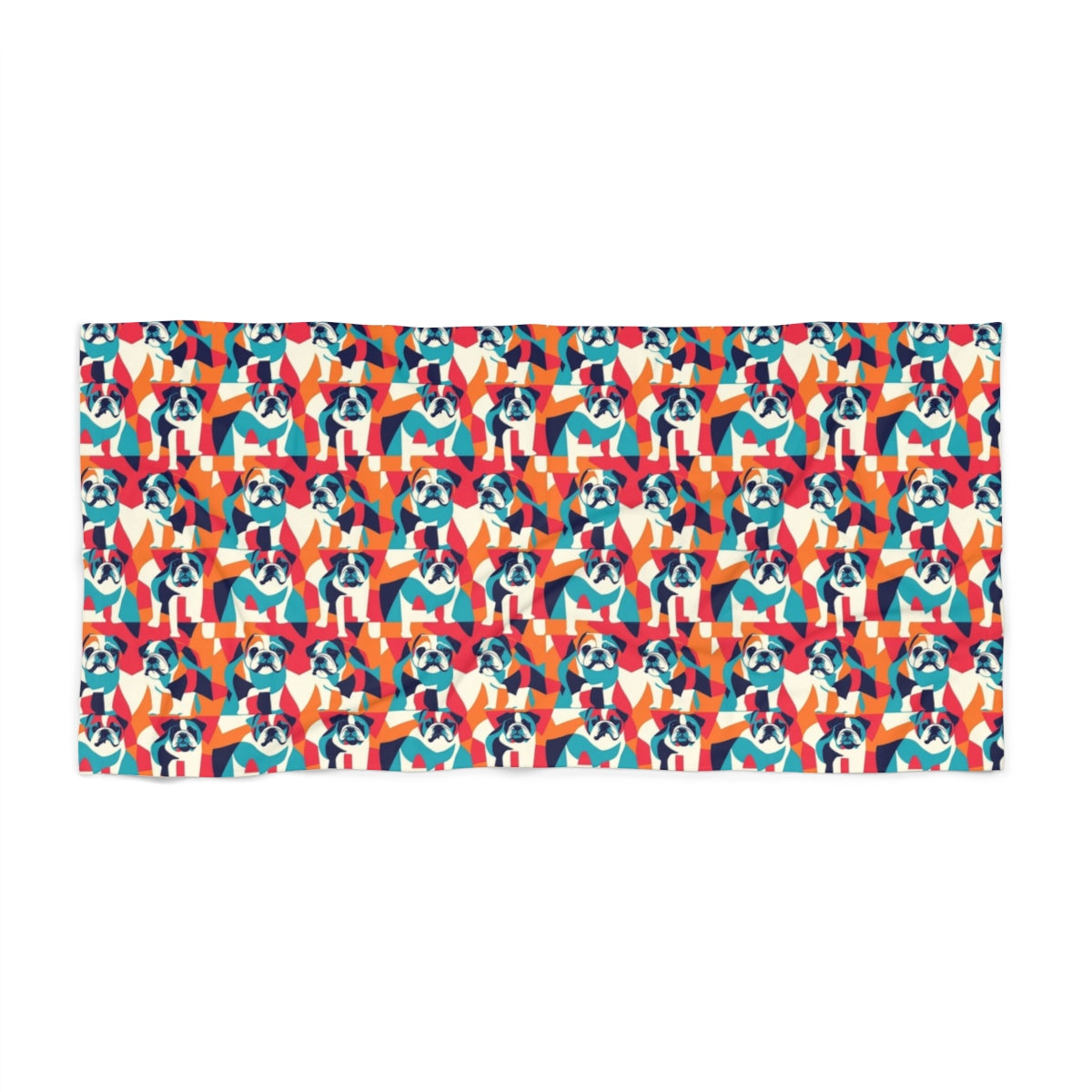 Cubist Bulldog Brigade Beach Towel