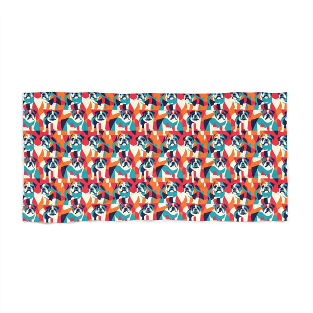Cubist Bulldog Brigade Beach Towel