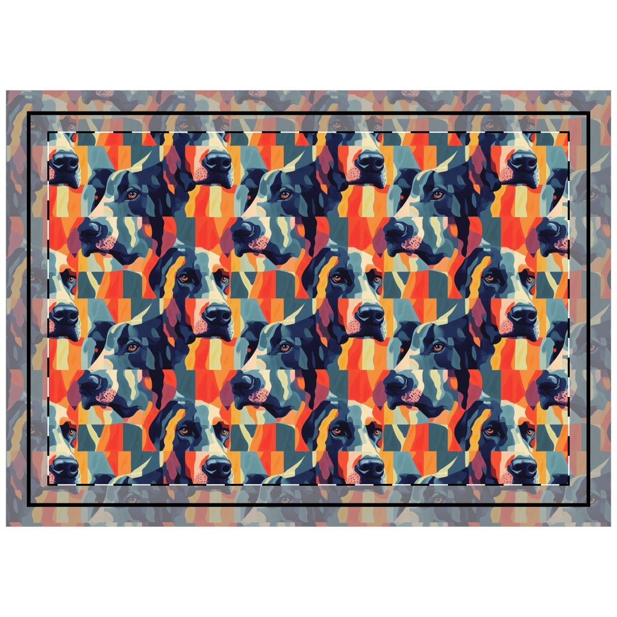 Cubist Canine Dreams Throw Pillow