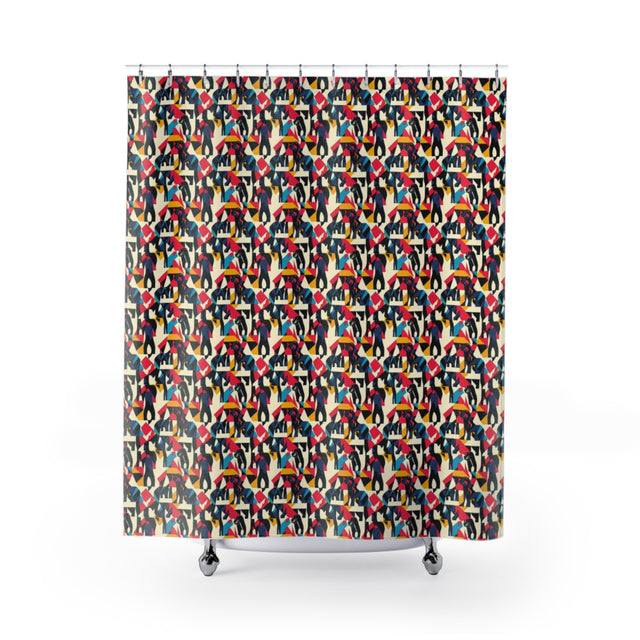 Cubist Hounds Shower Curtain