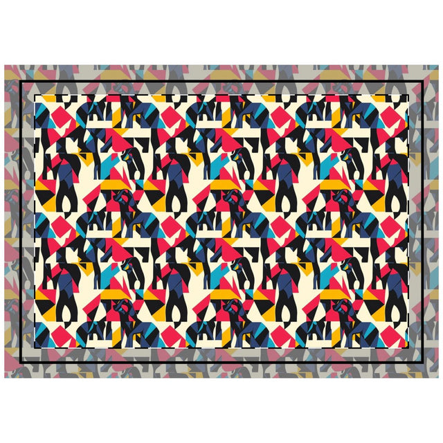 Cubist Hounds Throw Pillow