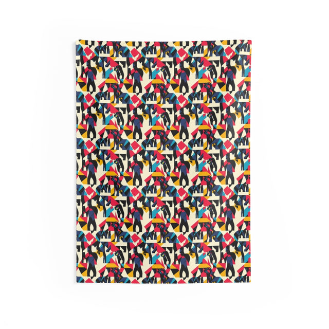Cubist Hounds Wall Tapestry