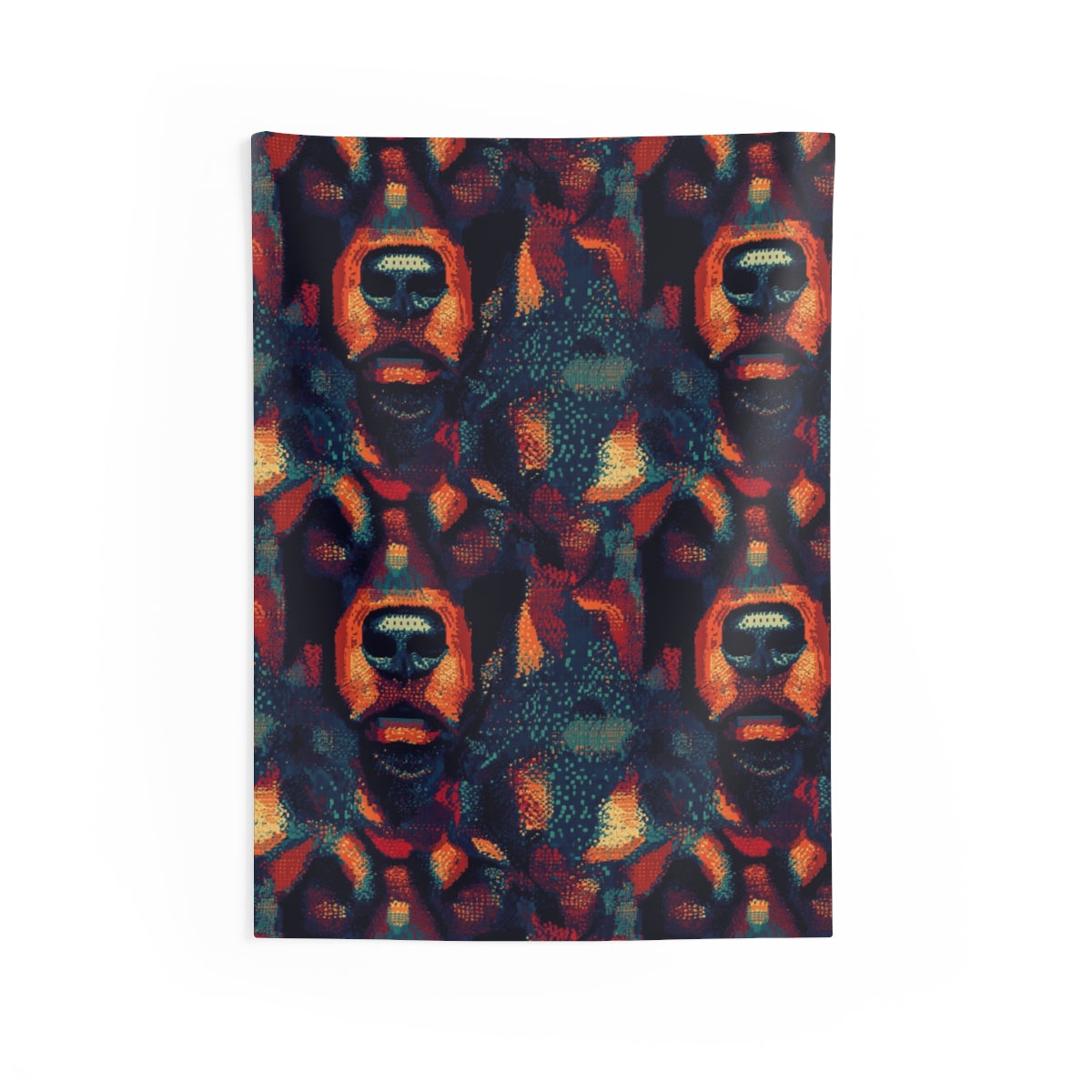 Digital Mosaic Rottweiler Wall Tapestry