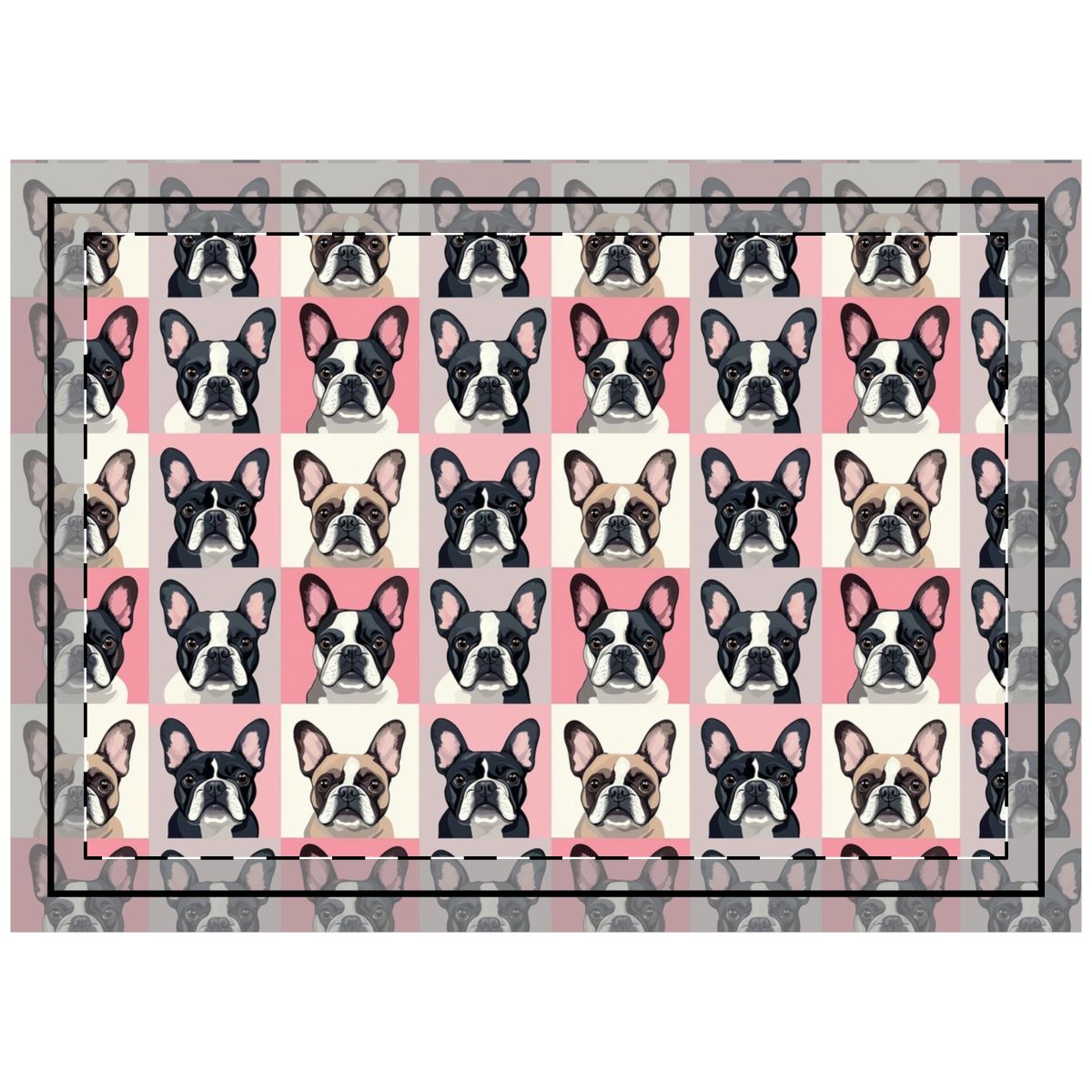 Dusty Frenchie Fever Throw Pillow