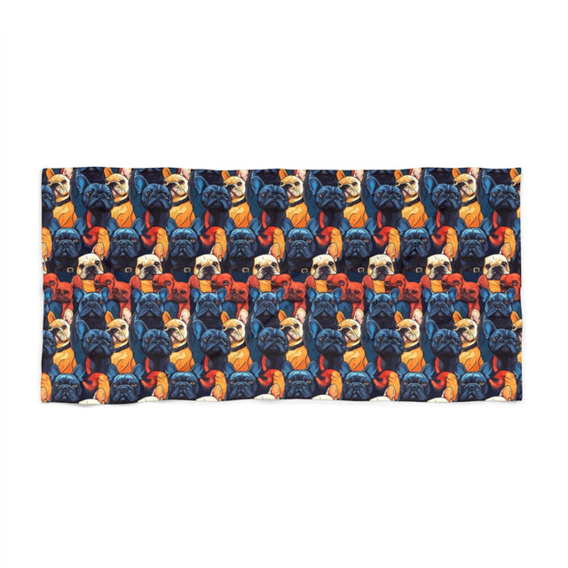 Electric Blues Frenchies Beach Towel
