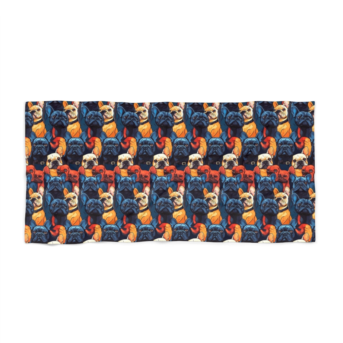 Electric Blues Frenchies Beach Towel