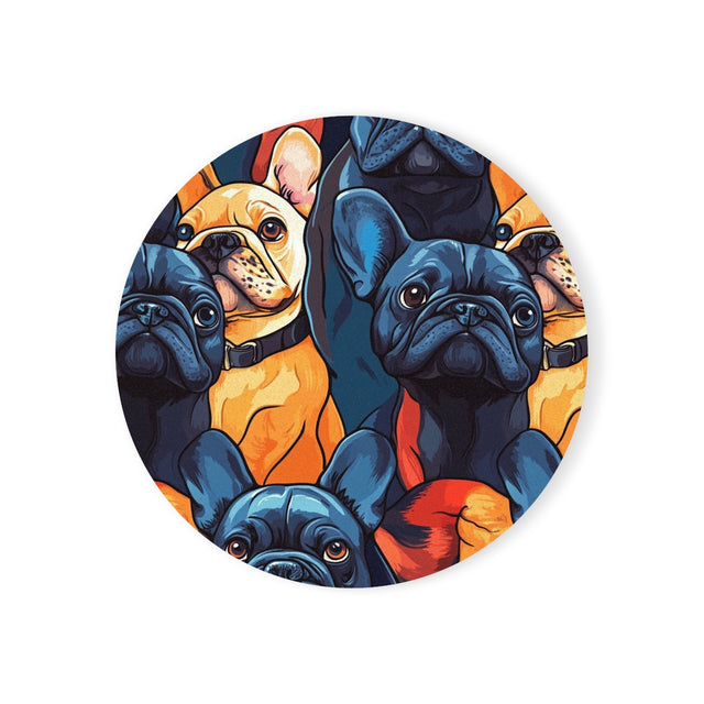 Electric Blues Frenchies Coasters