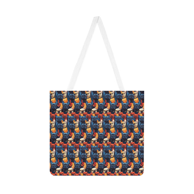 Electric Blues Frenchies Tote Bag