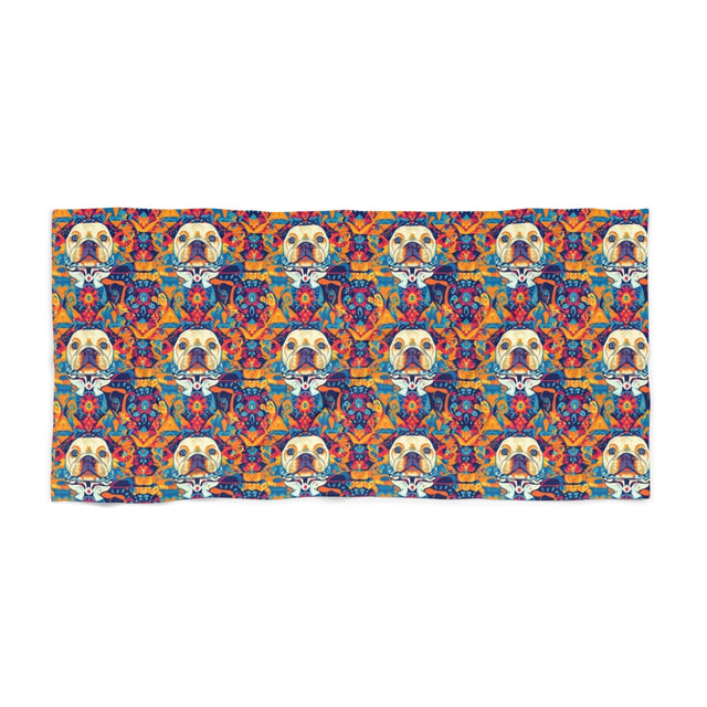 Electric Bulldog Dreams Beach Towel