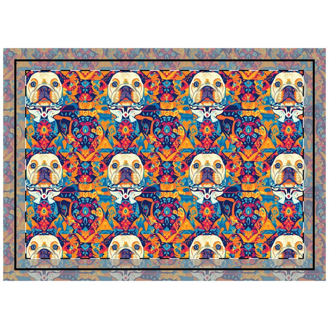 Electric Bulldog Dreams Throw Pillow
