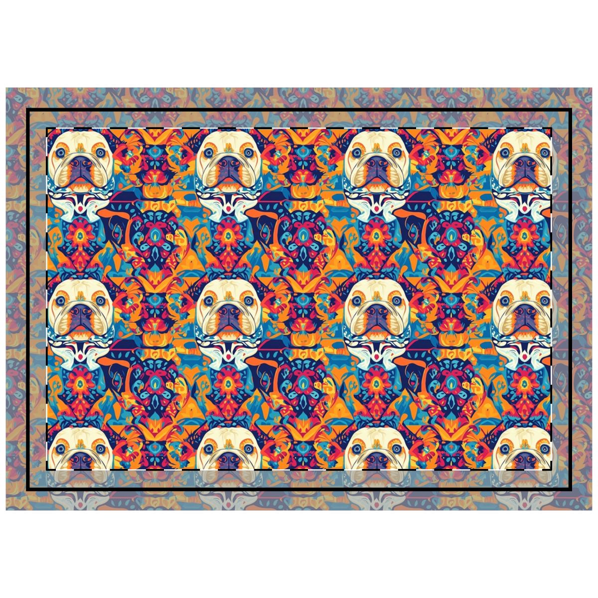 Electric Bulldog Dreams Throw Pillow