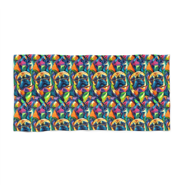 Electric Kaleidoscope Frenchies Beach Towel