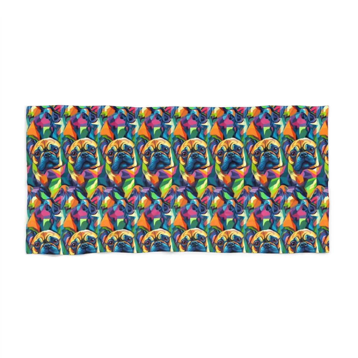 Electric Kaleidoscope Frenchies Beach Towel