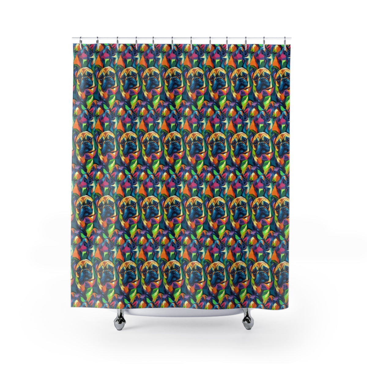 Electric Kaleidoscope Frenchies Shower Curtain