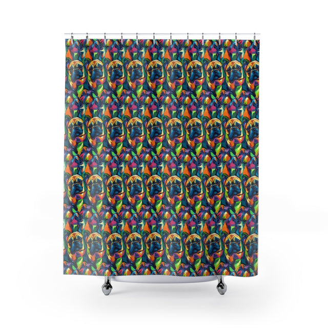 Electric Kaleidoscope Frenchies Shower Curtain