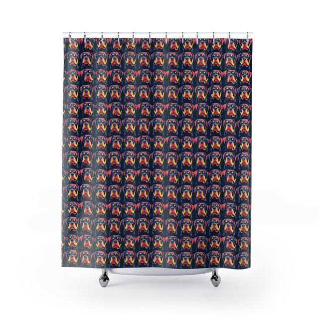 Electric Pop Rottweilers Shower Curtain