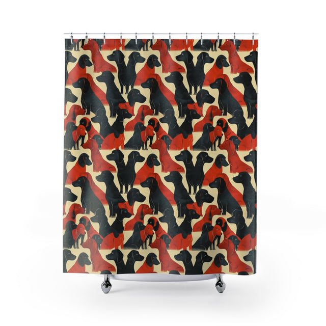 Ember and Shadow Dachsunds Shower Curtain