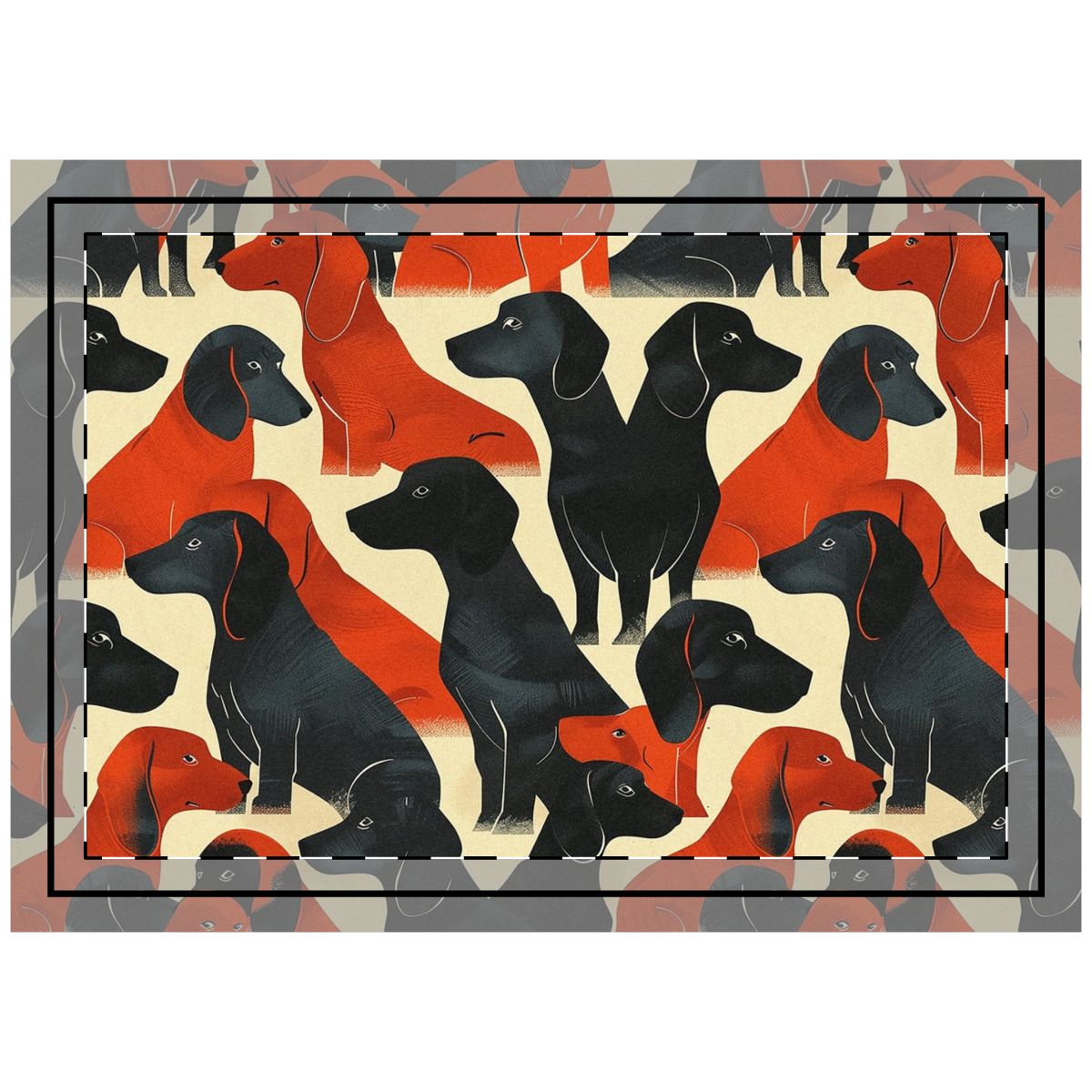 Ember and Shadow Dachsunds Throw Pillow