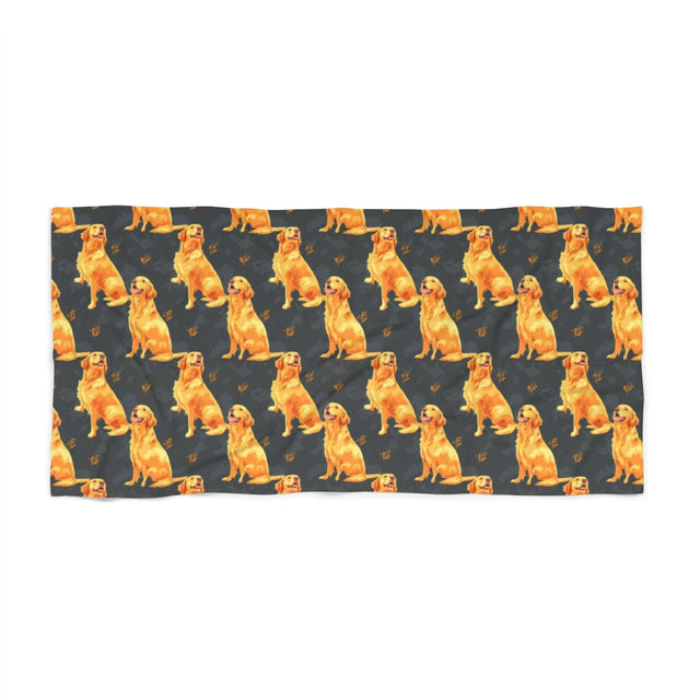 Ember Hour Retrievers Beach Towel