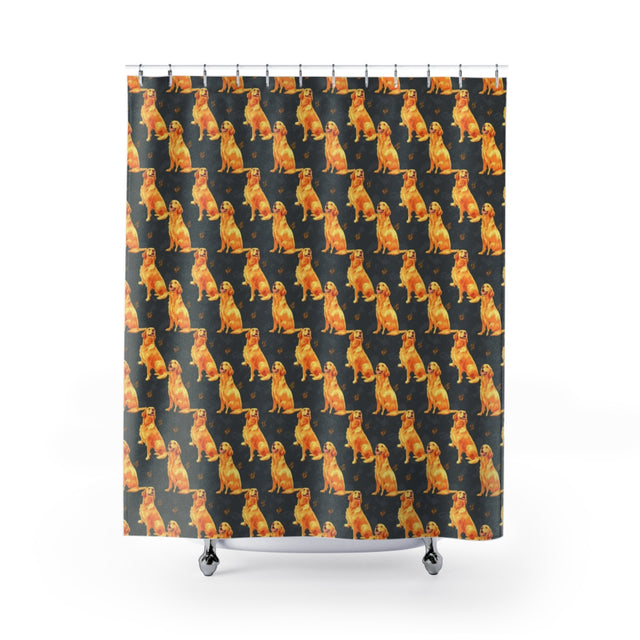 Ember Hour Retrievers Shower Curtain