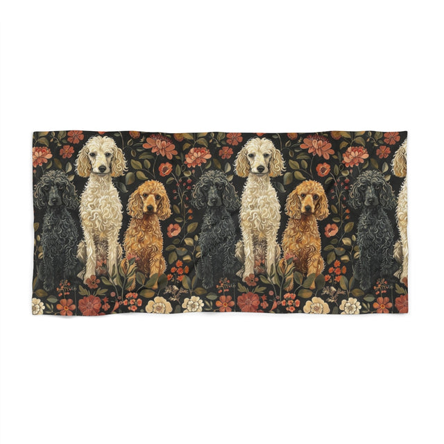Enchanted Garden Poodles Beach Towel
