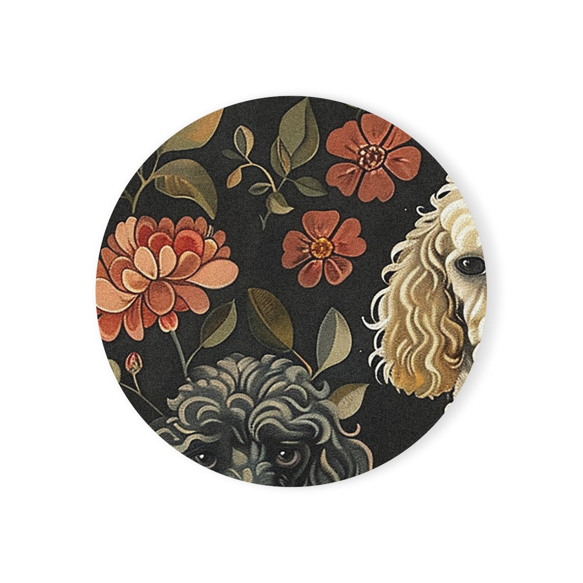 Enchanted Garden Poodles Coasters