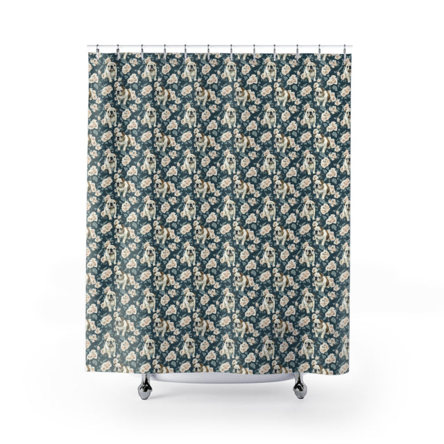 English Garden Bulldogs Shower Curtain
