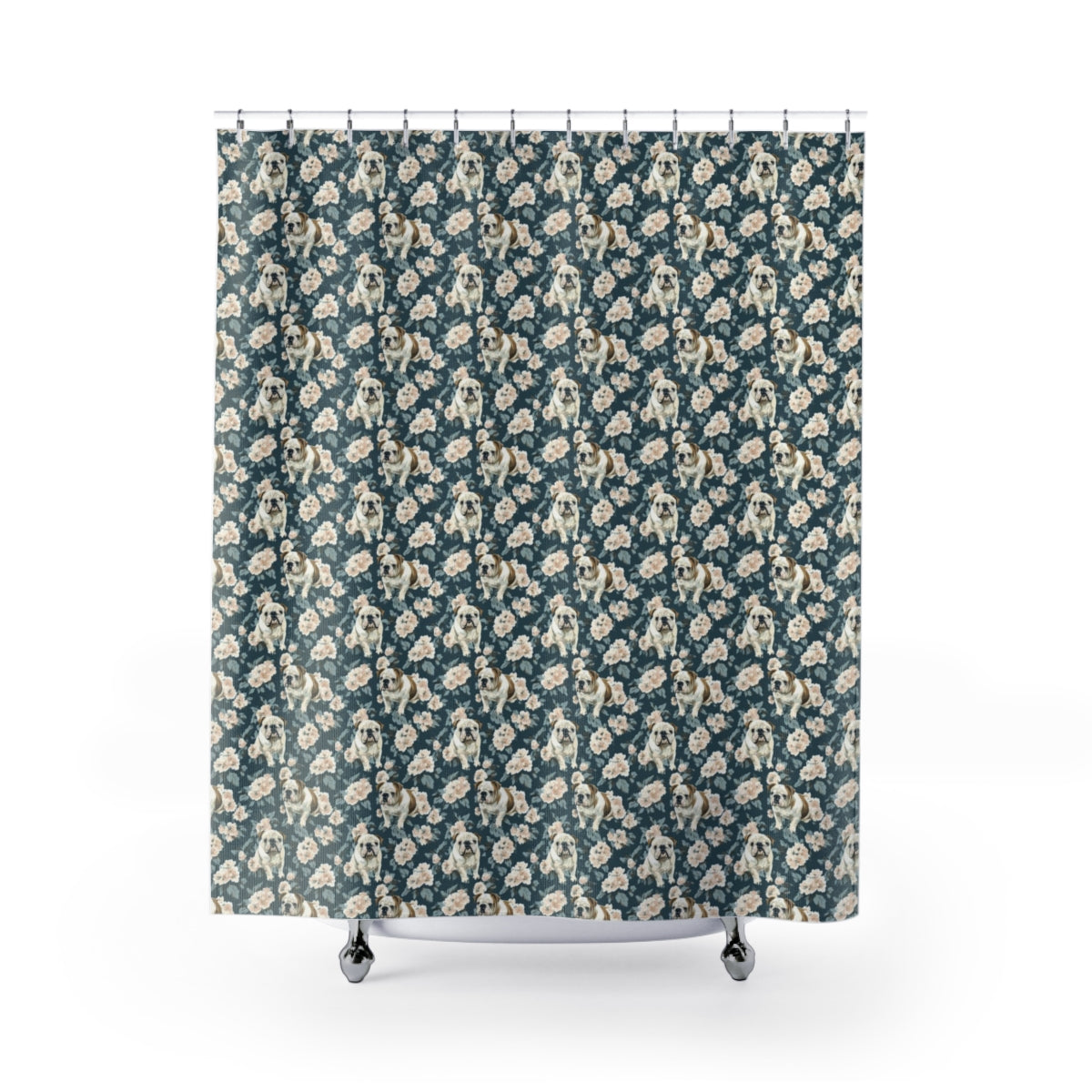 English Garden Bulldogs Shower Curtain