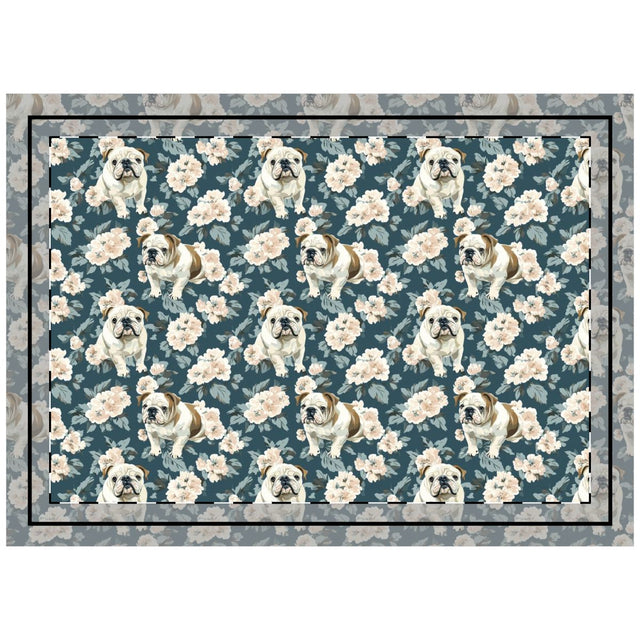 English Garden Bulldogs Throw Pillow