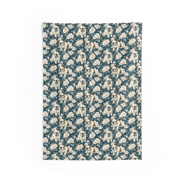 English Garden Bulldogs Wall Tapestry