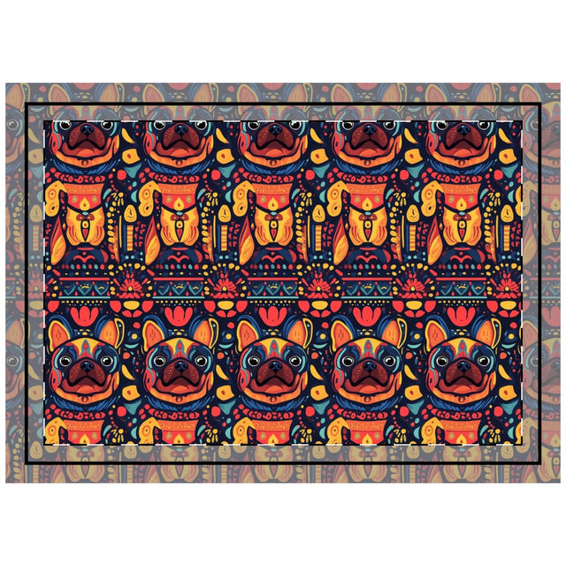 Fiesta Frenchies Throw Pillow