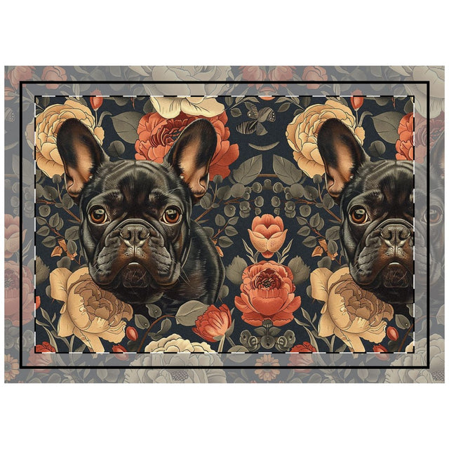 Floral Reverie Frenchies Throw Pillow