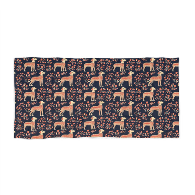 Folk Art Harvest Retrievers Beach Towel