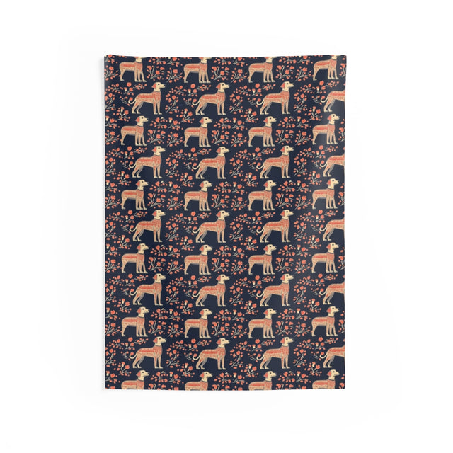 Folk Art Harvest Retrievers Wall Tapestry
