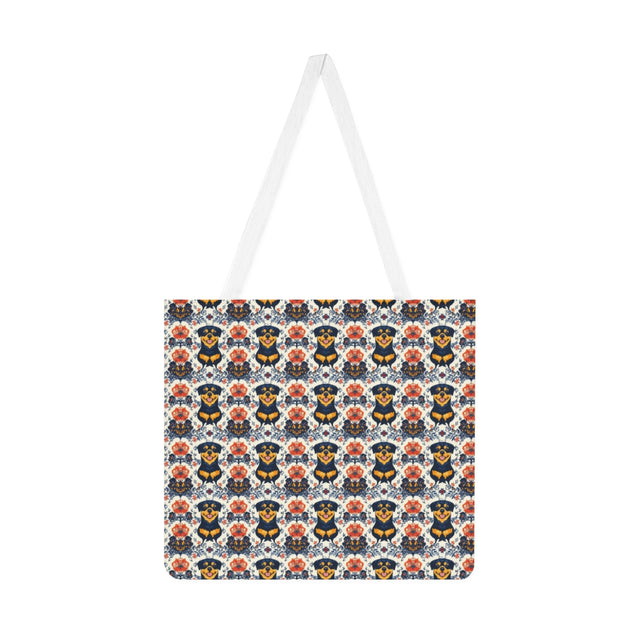 Folk Bloom Rottweilers Tote Bag