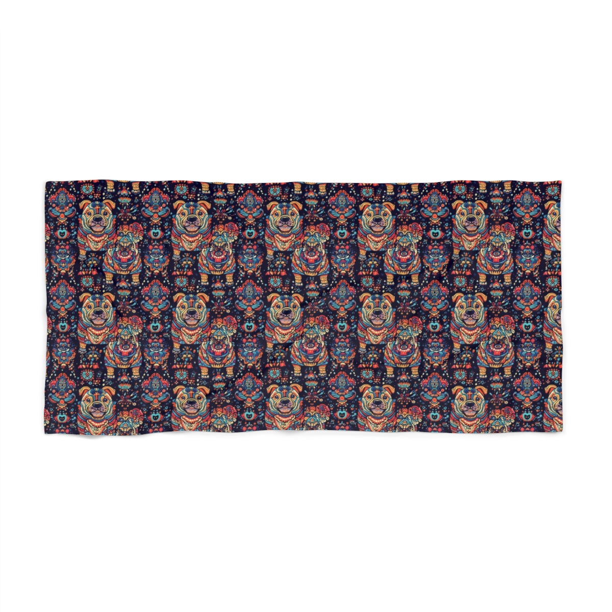 Folk Bulldog Dreams Beach Towel