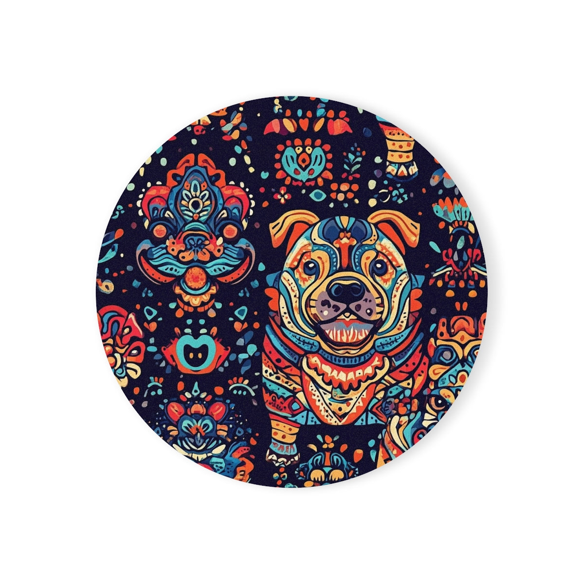 Folk Bulldog Dreams Coasters