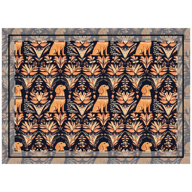 Folk Garden Goldens Throw Pillow