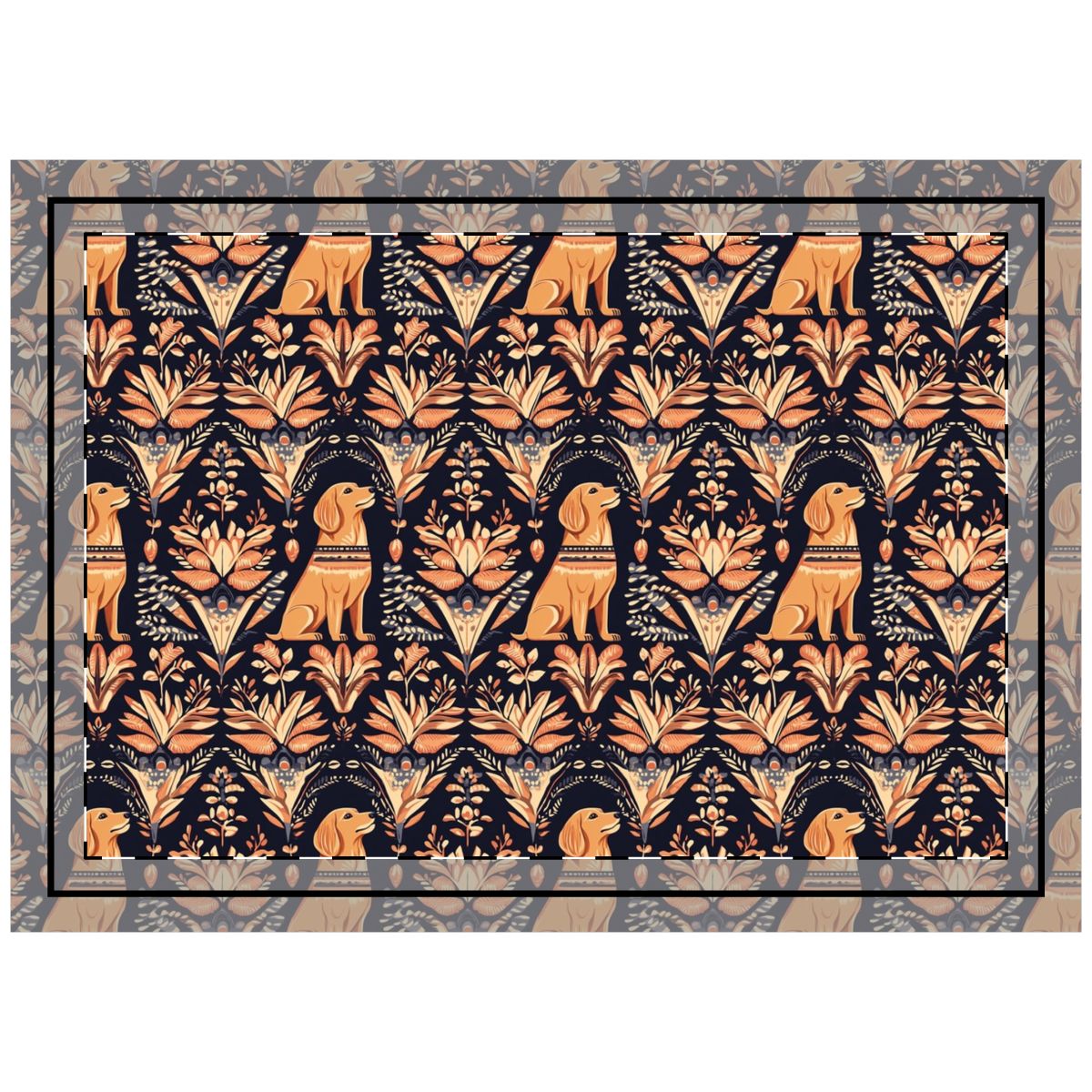 Folk Garden Goldens Throw Pillow