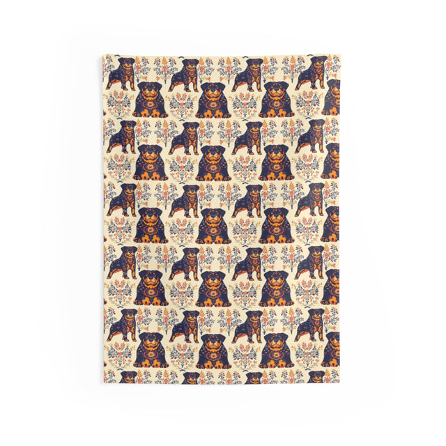Folk Garden Rottweilers Wall Tapestry